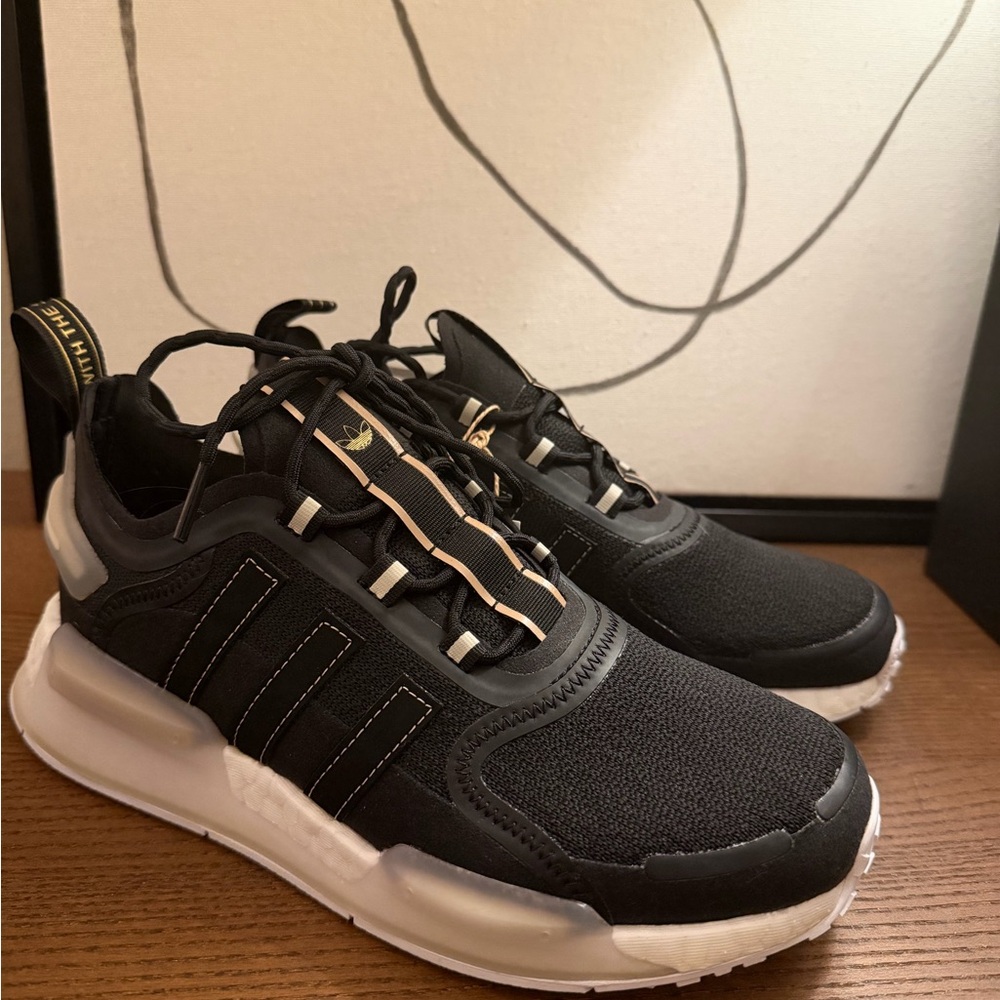 Adidas Black and White Athletic Shoes